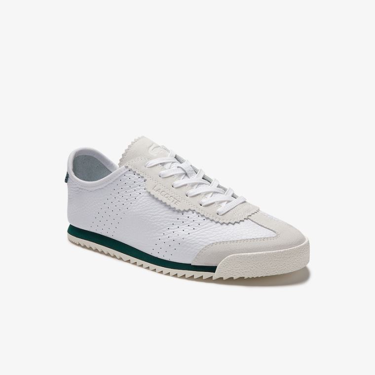 Lacoste Ascenta Læder and Semišové Sneakers Bílé | YZSD1jot