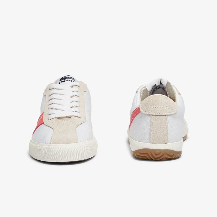 Lacoste Ball Net Platene and Semišové Sneakers Bílé Béžový | PASKTbOs