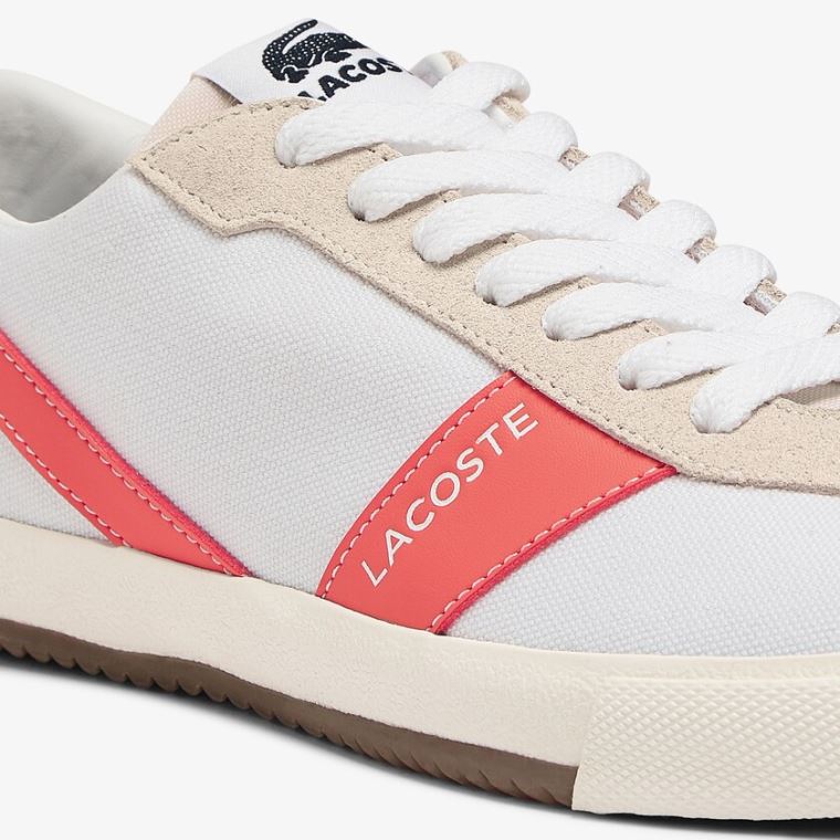 Lacoste Ball Net Platene and Semišové Sneakers Bílé Béžový | PASKTbOs