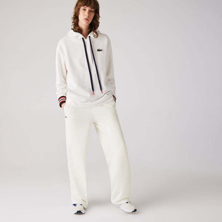 Lacoste Bavlněné Fleece Trackpants Bílé | bIXqJsao