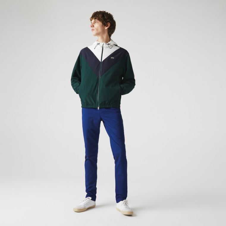 Lacoste Bavlněné-Linen Chinos Tmavě Blankyt Blankyt | jiXqCcMn