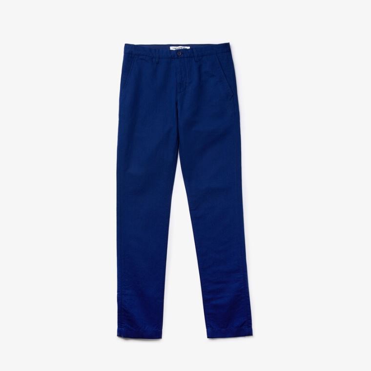 Lacoste Bavlněné-Linen Chinos Tmavě Blankyt Blankyt | jiXqCcMn