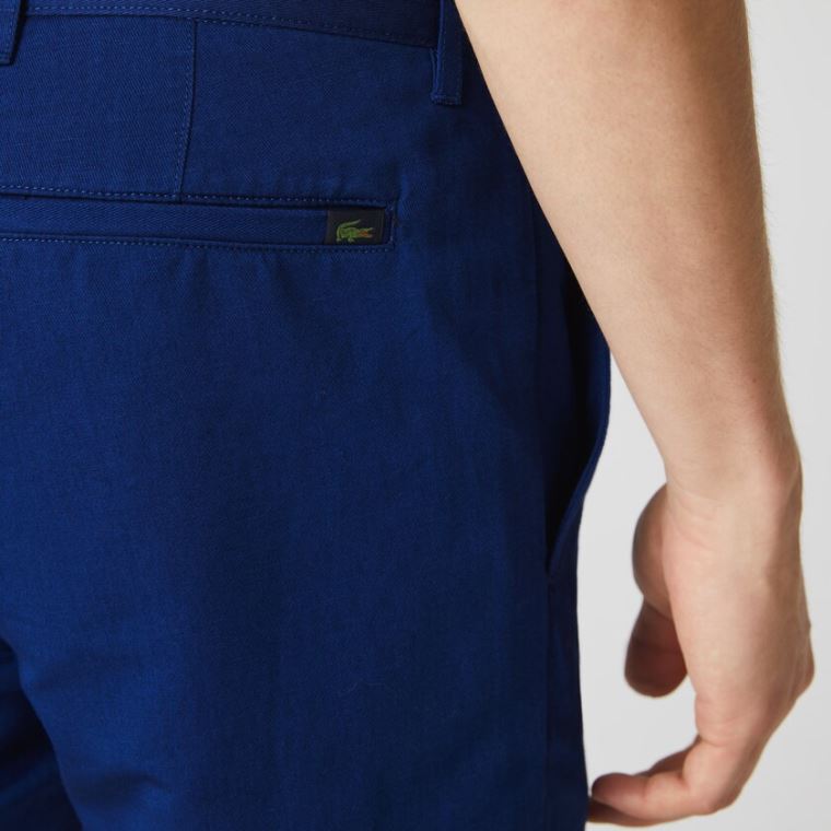 Lacoste Bavlněné-Linen Chinos Tmavě Blankyt Blankyt | jiXqCcMn