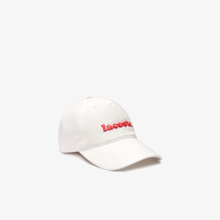 Lacoste Bavlněné Poplin Logo Cap Bílé | 3ydYf8IS