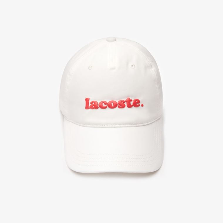 Lacoste Bavlněné Poplin Logo Cap Bílé | 3ydYf8IS