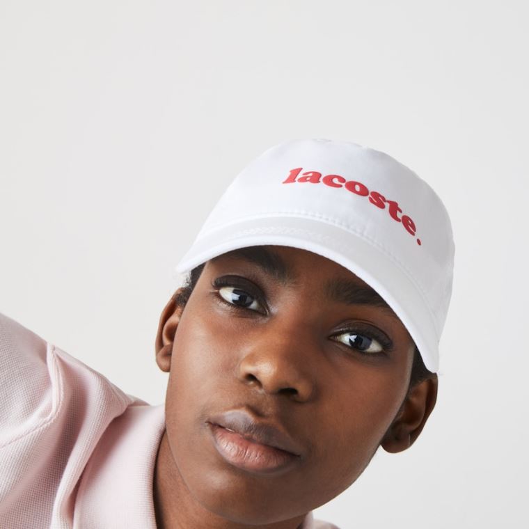 Lacoste Bavlněné Poplin Logo Cap Bílé | 3ydYf8IS