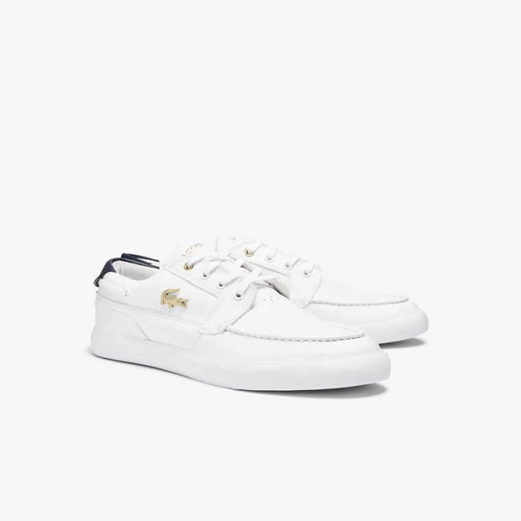 Lacoste Bayliss Deck Læder Sneakers Bílé | vLQWkiE2