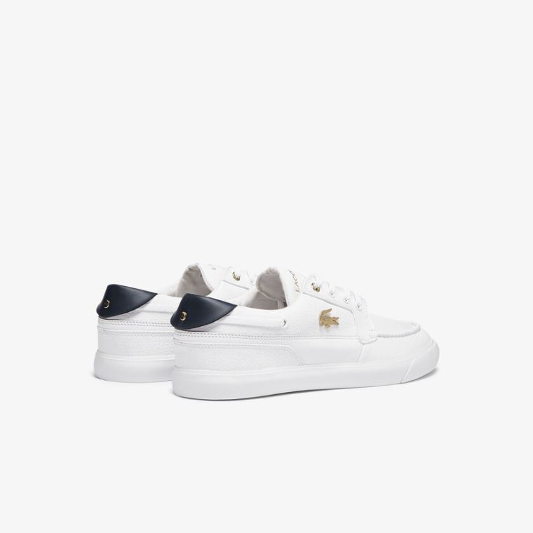 Lacoste Bayliss Deck Læder Sneakers Bílé | vLQWkiE2