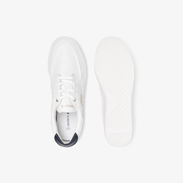 Lacoste Bayliss Deck Læder Sneakers Bílé | vLQWkiE2