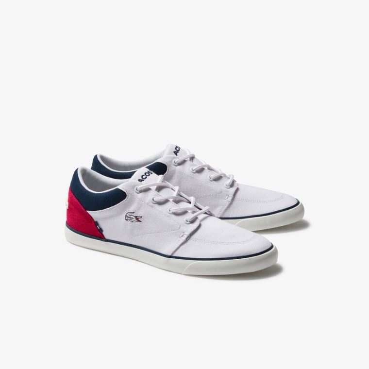 Lacoste Bayliss Platene Sneakers Bílé Tmavě Blankyt Červené | 7S0vBsga