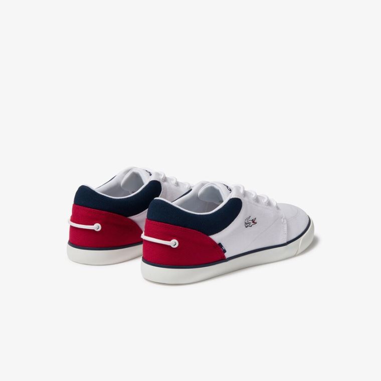 Lacoste Bayliss Platene Sneakers Bílé Tmavě Blankyt Červené | 7S0vBsga