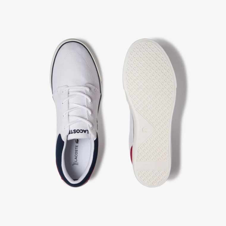 Lacoste Bayliss Platene Sneakers Bílé Tmavě Blankyt Červené | 7S0vBsga