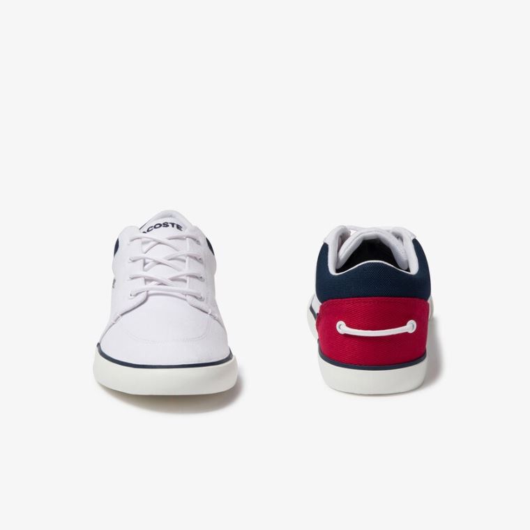 Lacoste Bayliss Platene Sneakers Bílé Tmavě Blankyt Červené | 7S0vBsga