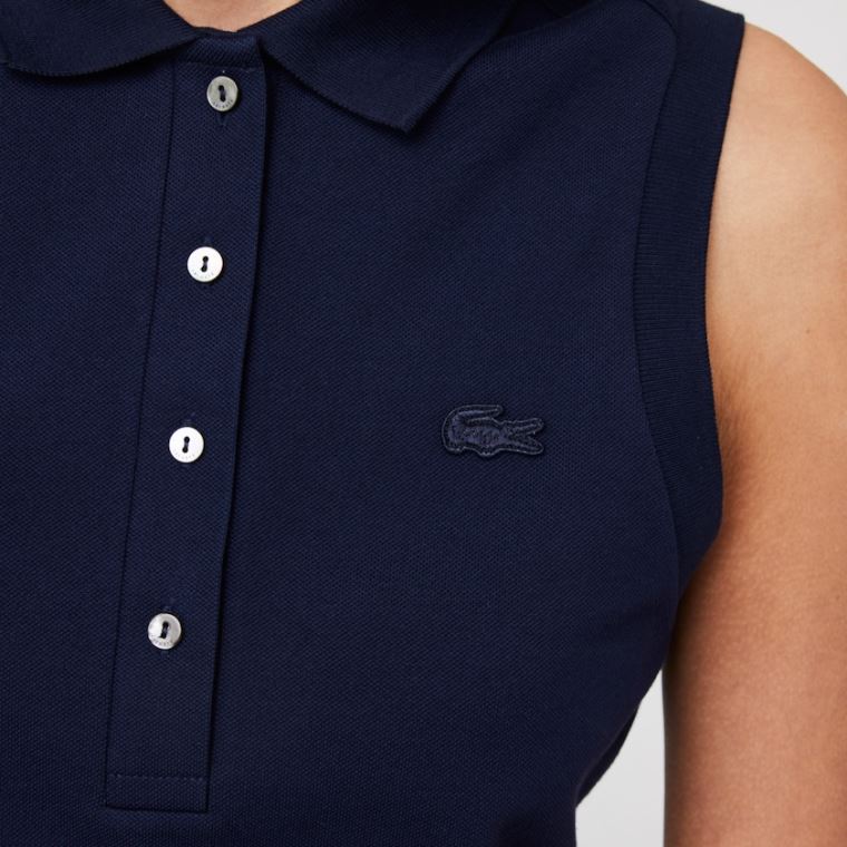 Lacoste Bez Rukávů Bavlněné Piqué Polo Tmavě Blankyt Blankyt | fr3r7SFK