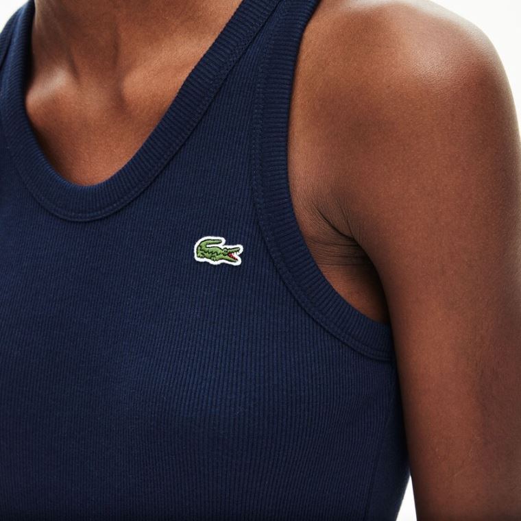 Lacoste Bez Rukávů Scoopneck Top Tmavě Blankyt Blankyt | LbACnwbT