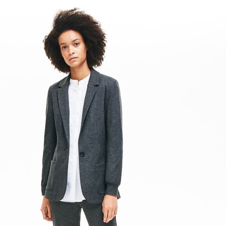 Lacoste Brushed-Knit Blazer Šedé | GuzvtngM