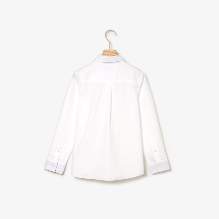 Lacoste Button-Down Oxford Shirt Bílé | 4t4iiLNN