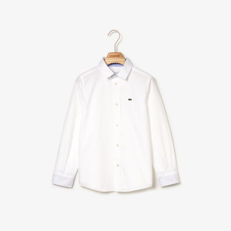 Lacoste Button-Down Oxford Shirt Bílé | 4t4iiLNN