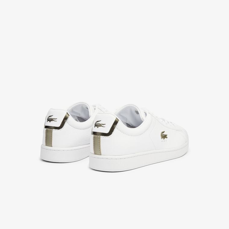 Lacoste Carnaby Evo Læder Platinum Sneakers Bílé Bílé | tPZgYjD9