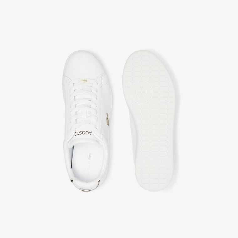 Lacoste Carnaby Evo Læder Platinum Sneakers Bílé Bílé | tPZgYjD9