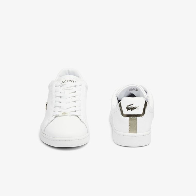 Lacoste Carnaby Evo Læder Platinum Sneakers Bílé Bílé | tPZgYjD9