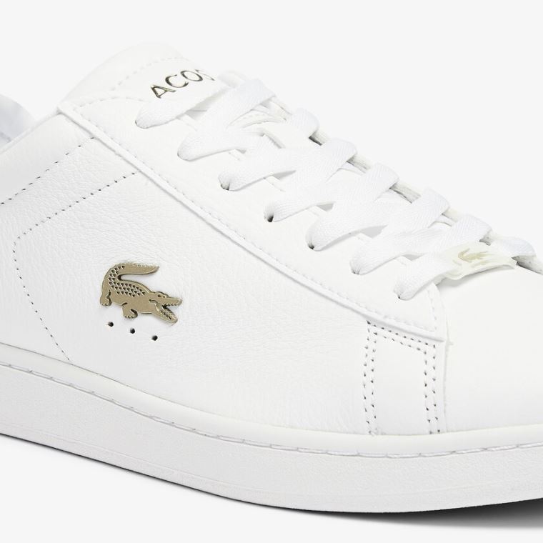 Lacoste Carnaby Evo Læder Platinum Sneakers Bílé Bílé | tPZgYjD9