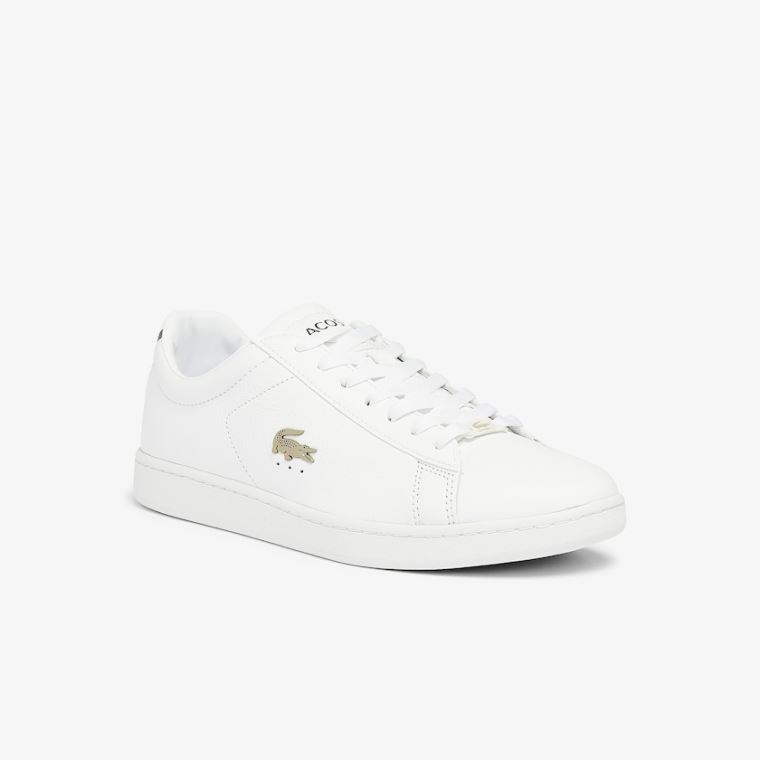 Lacoste Carnaby Evo Læder Platinum Sneakers Bílé Bílé | tPZgYjD9