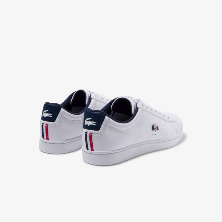 Lacoste Carnaby Evo Læder and Syntetická Sneakers Bílé Béžový | ohzACxVp