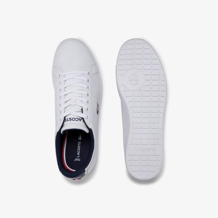 Lacoste Carnaby Evo Læder and Syntetická Sneakers Bílé Béžový | ohzACxVp