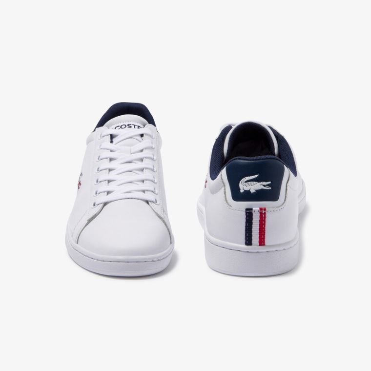 Lacoste Carnaby Evo Læder and Syntetická Sneakers Bílé Béžový | ohzACxVp