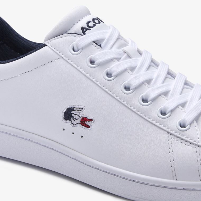 Lacoste Carnaby Evo Læder and Syntetická Sneakers Bílé Béžový | ohzACxVp