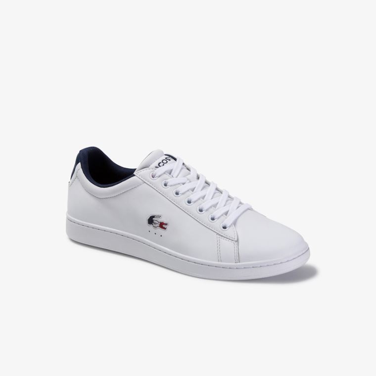 Lacoste Carnaby Evo Læder and Syntetická Sneakers Bílé Béžový | ohzACxVp