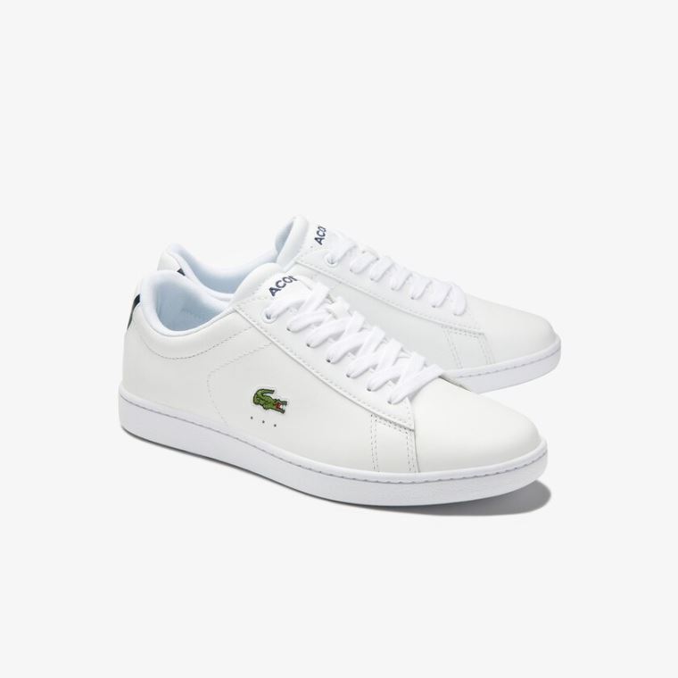 Lacoste Carnaby Evo Mesh-lined Læder Sneakers Bílé | LLTvRhSq