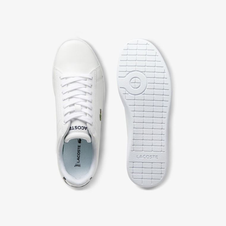 Lacoste Carnaby Evo Mesh-lined Læder Sneakers Bílé | LLTvRhSq