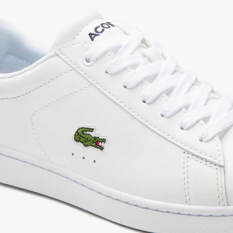 Lacoste Carnaby Evo Mesh-lined Læder Sneakers Bílé | LLTvRhSq