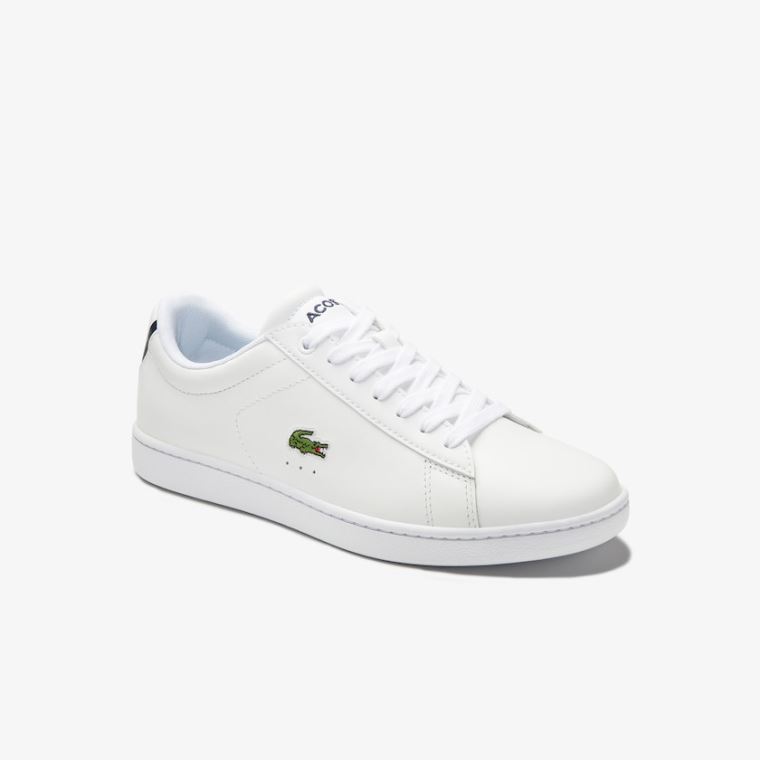 Lacoste Carnaby Evo Mesh-lined Læder Sneakers Bílé | LLTvRhSq