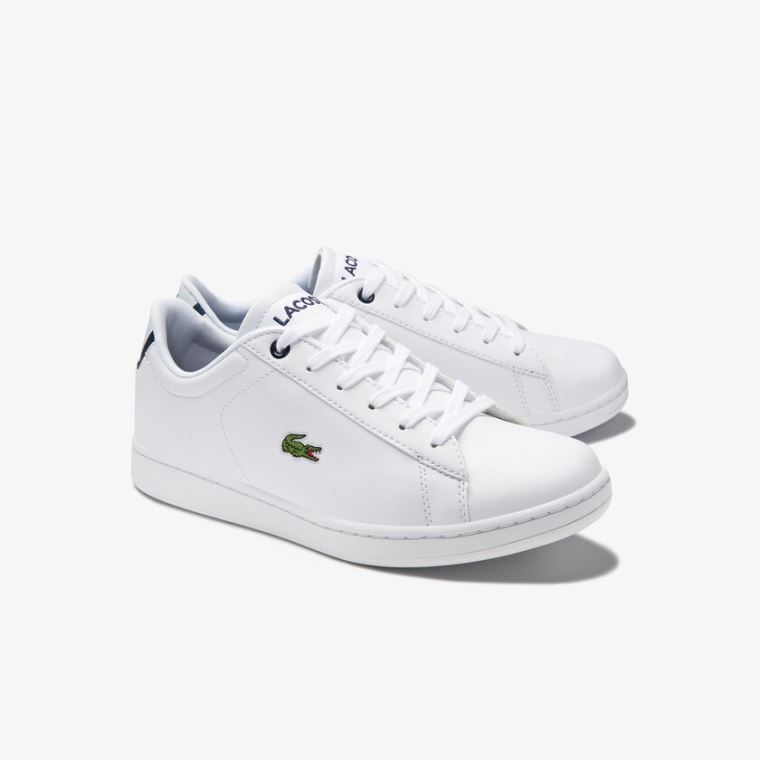 Lacoste Carnaby Evo Mesh-lined Tonal Syntetická Sneakers Bílé Tmavě Blankyt | nHpcINOs