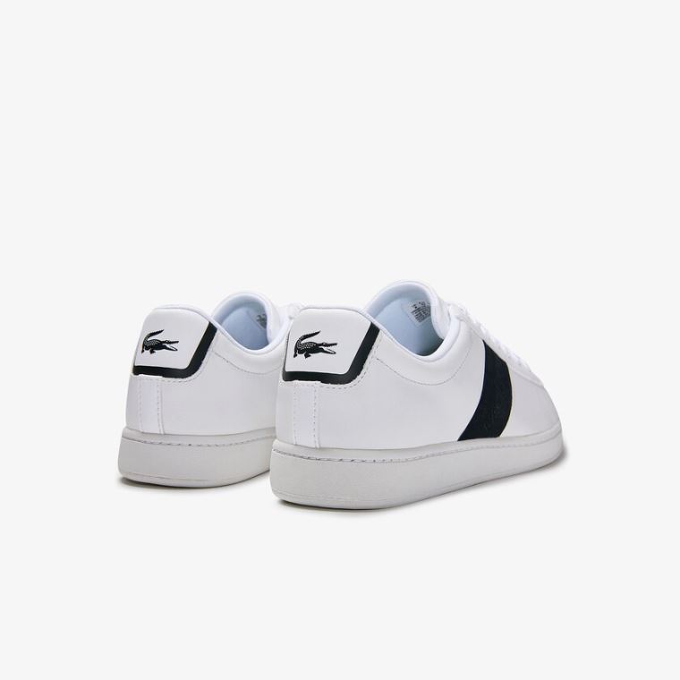 Lacoste Carnaby Evo Pigmented Læder Sneakers Bílé Tmavě Blankyt | jXnySwKJ