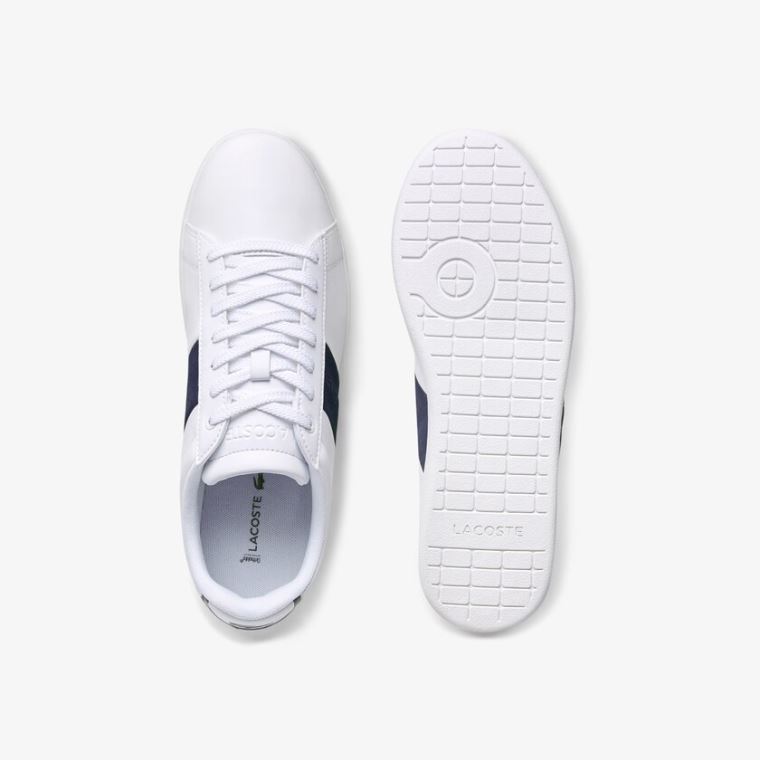 Lacoste Carnaby Evo Pigmented Læder Sneakers Bílé Tmavě Blankyt | jXnySwKJ