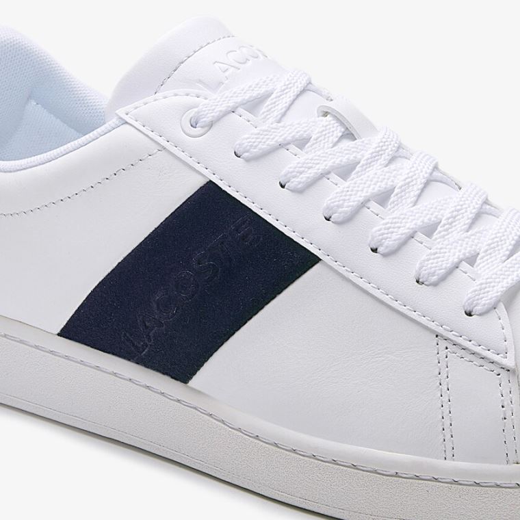 Lacoste Carnaby Evo Pigmented Læder Sneakers Bílé Tmavě Blankyt | jXnySwKJ