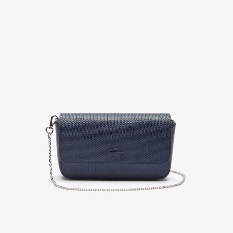 Lacoste Chantaco Matte Piqué Læder Flap Belt Bag Tmavě Tmavě Blankyt | d0mGOOhA