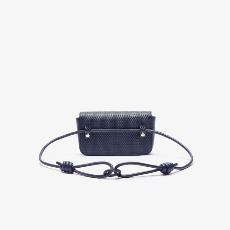 Lacoste Chantaco Matte Piqué Læder Flap Belt Bag Tmavě Tmavě Blankyt | d0mGOOhA