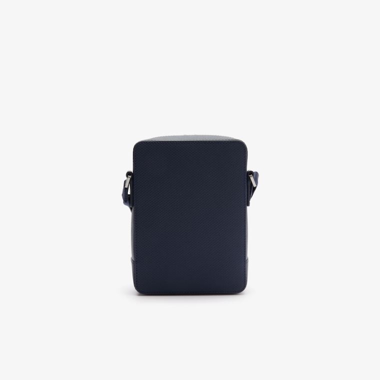 Lacoste Chantaco Matte Stitched Læder Vertical Camera Bag Tmavě Blankyt | di2QBhUC