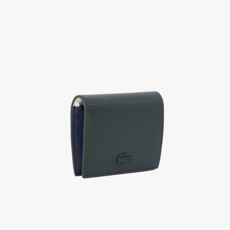 Lacoste Chantaco Nœud Small Piqué Læder Snap Coin Pouch Tmavě Zelene | 607vJ1X4