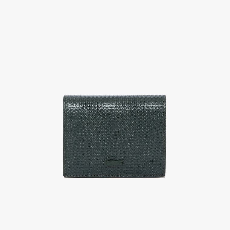 Lacoste Chantaco Nœud Small Piqué Læder Snap Coin Pouch Tmavě Zelene | 607vJ1X4