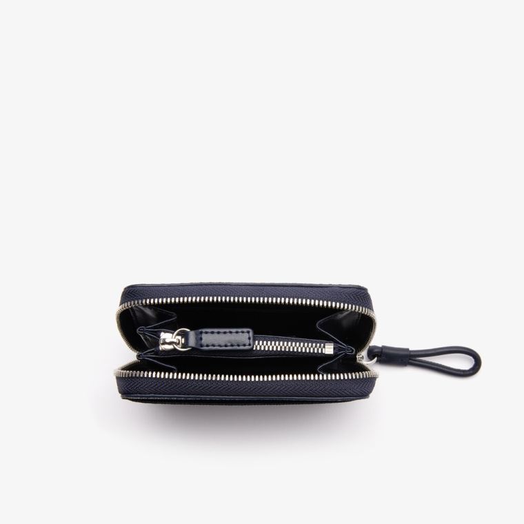 Lacoste Chantaco Piqué Læder Mini Coin Pouch Tmavě Blankyt Blankyt | bnUWqI9Q