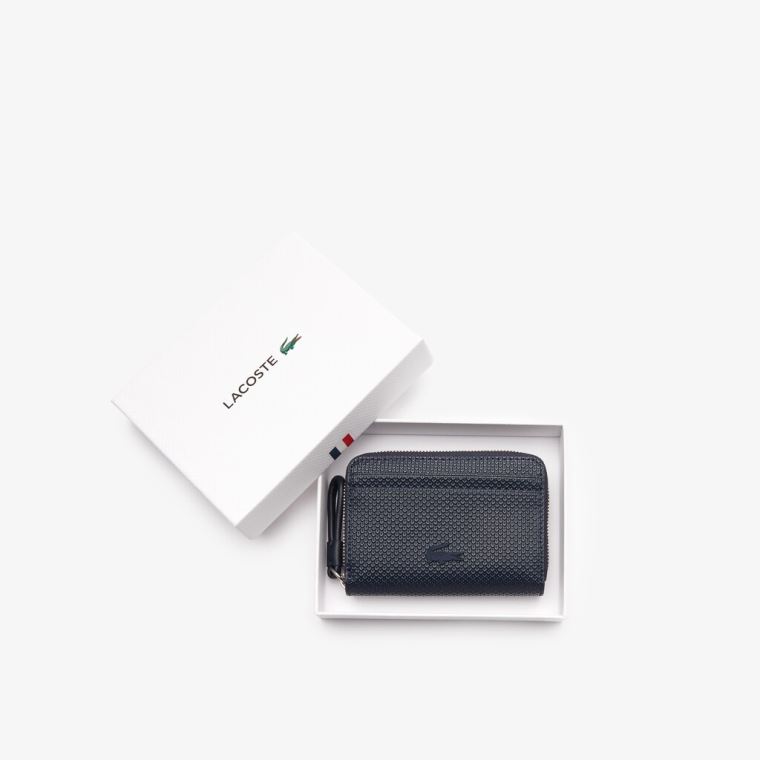 Lacoste Chantaco Piqué Læder Mini Coin Pouch Tmavě Blankyt Blankyt | bnUWqI9Q