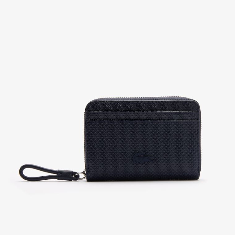 Lacoste Chantaco Piqué Læder Mini Coin Pouch Tmavě Blankyt Blankyt | bnUWqI9Q