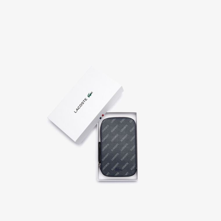 Lacoste Chantaco Signature Piqué Læder Smartphone Neck Pouch Tmavě Blankyt Blankyt Bílé Černé | OOb2GmTc