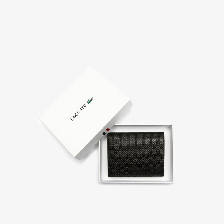 Lacoste Chantaco Small Piqué Læder Snap Wallet Černé | oIUC8dju